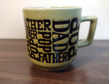 Vintage Father Dad Cup Stoneware Made in Japan Green Father's Day Mug picture