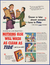 Vintage 1954 TIDE Laundry Soap Suds Nothing Else Procter Gamble 1950's Print Ad picture