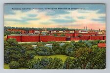 Manchester NH-New Hampshire, Amoskeag Industries, Aerial, Vintage Postcard picture