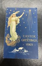 1908 Easter Greeting Mary Palm Sunday Gold Stars Home Trees Germany Postcard picture