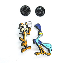WILE E. COYOTE & ROAD RUNNER PIN SET (2pcs) Warner Bros. Cartoon Toon Gift Pins picture