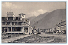 c1910 Banff Avenue Horse Carriage Commercial Buildings Alberta Canada Postcard picture
