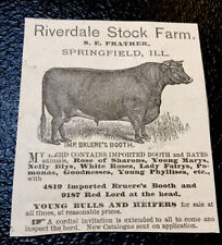 1883  S.E. Prather - Riverdale Farm Advertising - Springfield - Illinois - Cow picture