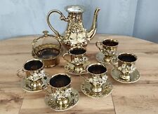 Vintage Soviet Porcelain Tea/Coffee Set Golden Rose USSR 14 pieces picture