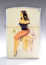 Vintage 1950's Kron Pinup Flip Top Cigarette Lighter Imperial - Japan picture
