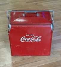 Vintage Coca Cola Cooler Action Mfg Trade Marked Metal 1950s Mid Century picture