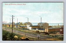 Edmonds WA-Washington, Docks and Waterfront, Antique Souvenir Vintage Postcard picture