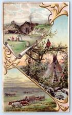 1892 INDIAN TERRITORY OKLAHOMA ARBUCKLES TRADE CARD HISTORY OF U.S. TERRITORIES picture