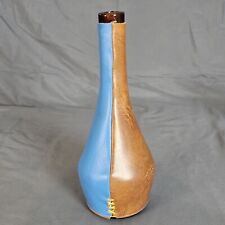 Vintage Pier 1 Imports Genie Bottle Leather Covered Glass w/ Cork Stopper 9.5