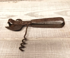OLD Antique Bottle/Can Opener with Corkscrew Tempered Tool Steel picture