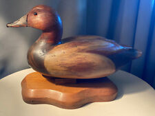 Vintage R D Lewis Hand Carved Decoy Duck Collectible 1979 14