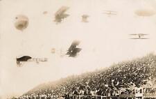 1911 RPPC Great AVIATION MEET Airplane SF early park Plane Blimp Photo Postcard picture
