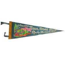 Vintage 50s Trail Ridge Road Rocky Mountain National Park Pennant Flag Size 27 I picture