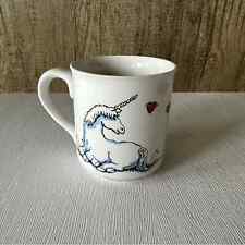 Russ Berrie Vintage Mug Unicorns Hearts Collectible 1980s picture