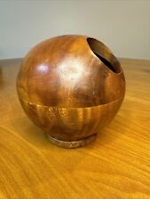 Vintage Atomic Orb Ball Sphere Globe Wood Nut Bowl Pen Holder MCM Candy Dish  picture