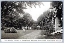 1910-20's BELVEDERE BEACH ENTRANCE TO DINING ROOM SOUTH HAVEN MICHIGAN POSTCARD picture