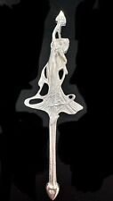 Art Nouveau Mythical Fantasy Fairy Pixie Stick By Fine h Pewter 5” Long picture