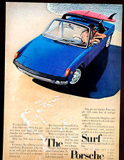 Blue Porsche 914 The Surf Porsche Original 1972 Vintage Print Ad picture