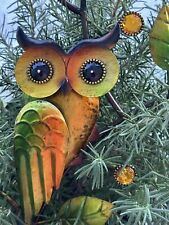 3D MCM Metal Hoot Owl Wall Art Hanging Decor Indoor Outdoor Jeweled Tree Branch picture