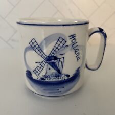 Vintage Delft Blue and White Holland Windmill 6oz Coffee Mug Tea Cup 98.10283 picture