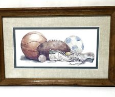 VINTAGE HOME INTERIORS HOMECO PICTURE SPORTS BASKETBALL FOOTBALL SOCCER CLEATS picture