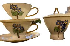 Vintage Rosenthal  Blue Floral Germany Tea Cup And Saucer Set/Covered Sugar Bowl picture