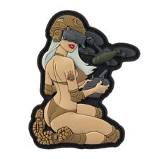 TACTICAL FPV DRONE GIRL COYOTE Ukrainian Morale Patch MILITARY PVC 3D picture