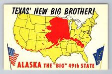 Alaska, AK-Alaska, Alaska, Big State, Texas Brother, Vintage Souvenir Postcard picture