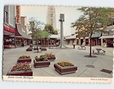 Postcard Downtown business section, Battle Creek, Michigan picture