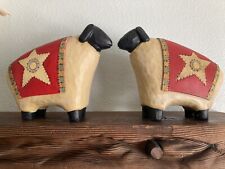 Set of 2 Country Side Black Sheep Figures Classic for Farm or Ranch Folk Art picture