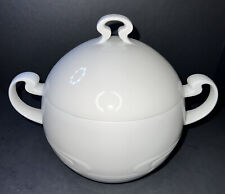 Rosenthal Asymmetria White Round Covered Vegetable Serving Bowl Raised Swirl picture