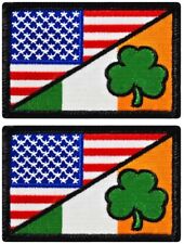 American Flag / Ireland Irish Flag Clover Patch | 2PC iron on or Sew 3