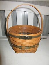 Longaberger Christmas Collection Jingle Bell Basket with Protector Green picture