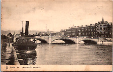 Vintage c 1910 Boat Docked St. Patrick's Bridge Co. Cork Ireland Irish Postcard picture