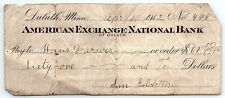 1912 DULUTH MINNESOTA AMERICAN EXCHANGE NATIONAL BANK CHECK SAN GOLDSTEIN Z5478 picture