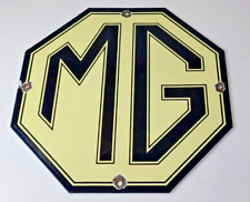 Vintage MG Midget Automobile Sign - England British Service Gas Pump Plate Sign picture
