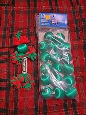Vintage Shiny Brite Christmas Satin Ball Green Ornaments & Life Savers Candy Man picture