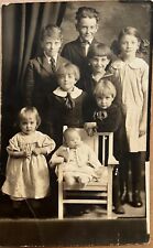 RPPC Group of Adorable Children Antique Real Photo Postcard c1920 picture