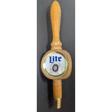 Vintage 11.5in Miller Lite Beer Wooden Beer Tap Handle - 3 Sided picture