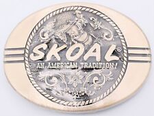 Skoal Chewing Tobacco Solid Brass US Tobacco Co Award Design Vintage Belt Buckle picture