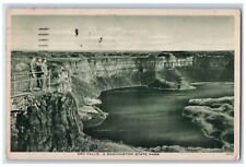 1943 Scene Dry Falls Lake Washington State Park Vintage Antique Posted Postcard picture