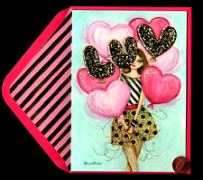 HTF Valentine Papyrus Bella Pilar Heart Balloons Valentine's Day Greeting Card picture