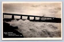 K4/ American Falls Idaho RPPC Postcard c1940s Wild Water Bridge Dam 204 picture