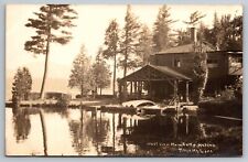 West View, Main Camp Hedges, Blue Mountain Lake, NY Real Photo Postcard RPPC picture