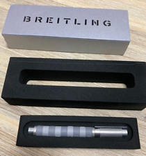 BREITLING Novelty Light Gray Border Silver Cap type Ballpoint Pen wz/Box Rare picture