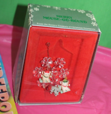Enesco Treasury Of Christmas Merry Mouse Go Round Vintage Holiday Ornament 1984 picture