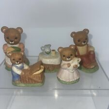 Vintage Homco Home Interior Bear Figurines Picnic Time #1462 Ultra Rare Complete picture