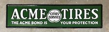 ACME TIRES Cities Service Embossed Metal Sign, 7.5” x 30.75” picture