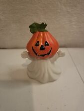 VTG Halloween Ceramic Ghost & Pumpkin Head  Figurine picture