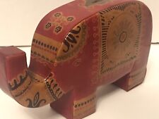 Vintage 1970s Handcrafted Leather Cash Coin Storage Elephant Money Bank India picture
